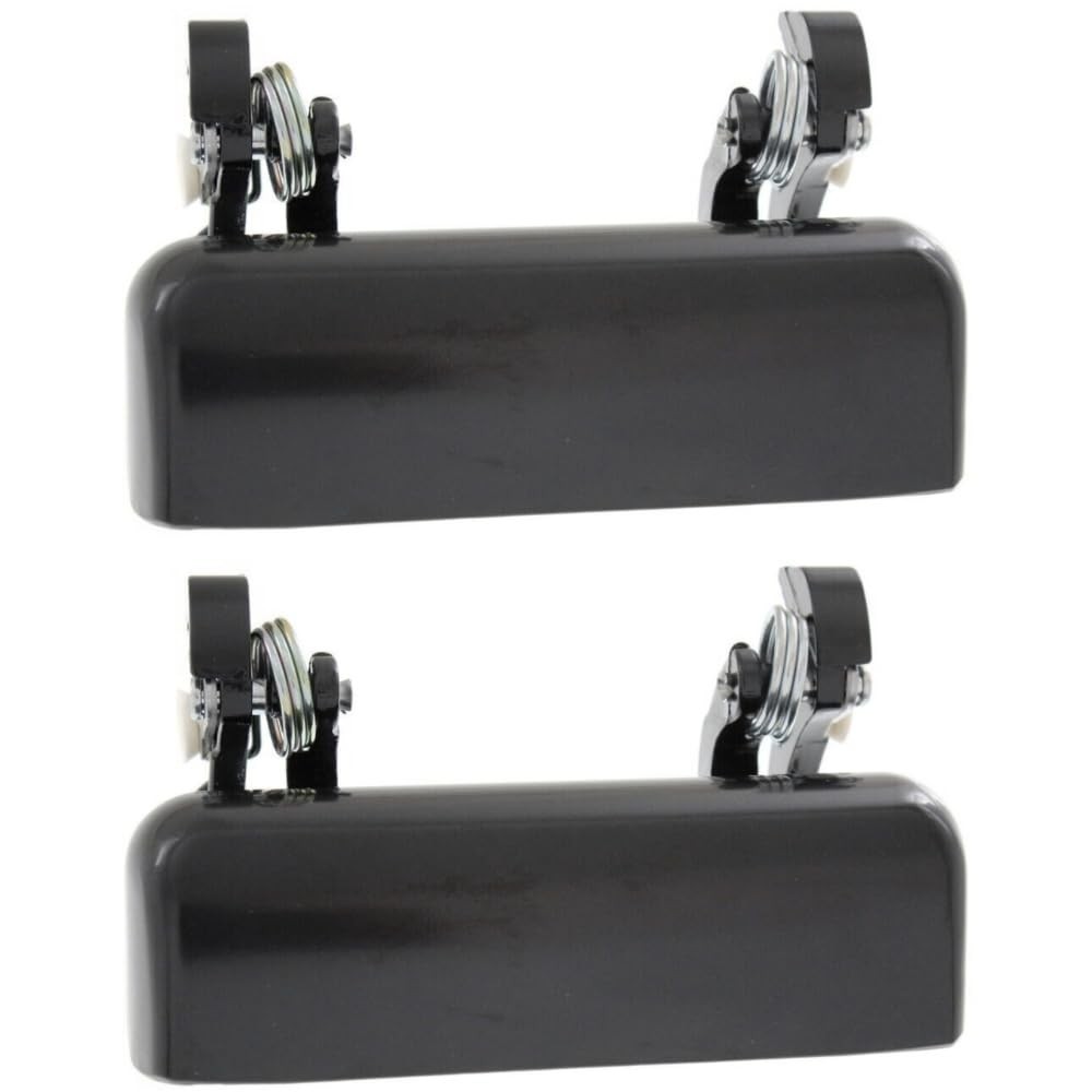 Exterior Door Handle Front Left Right 2pcs Black Textured No Key Hole 221-6546