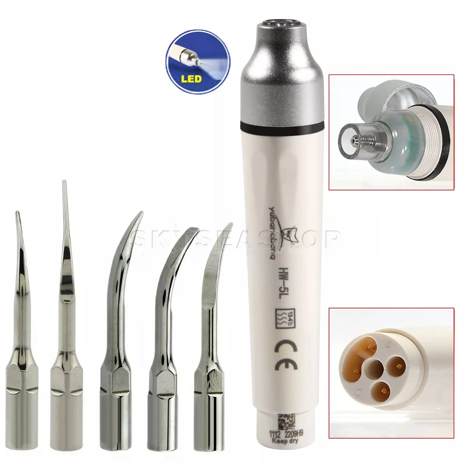 SANDENT Piezo Ultrasonic Scaler Scaling Perio Tips Fit EMS LED Handpiece HW-5L