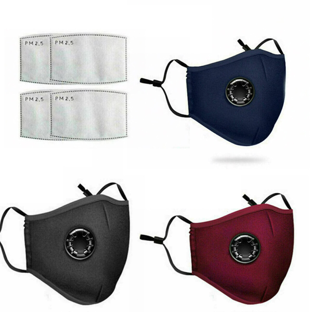 Non-Medical Reusable Cotton Mask with 12 filters ( 3 Pack )