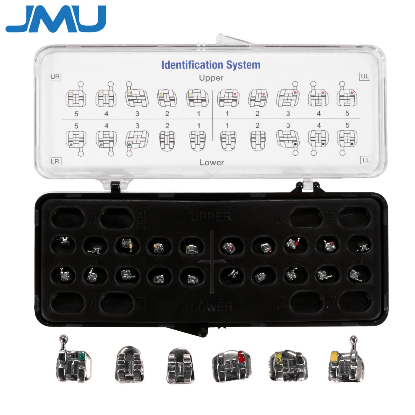 20/Set Ortho Metal Brackets Brace Mini & Standard Roth/MBT .022/.018 Hooks 3-4-5