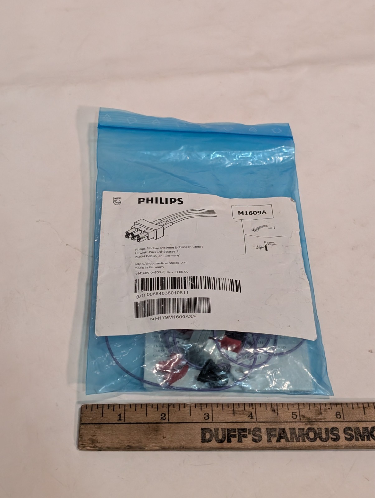 Philips M1609A ECG safety cable 3-lead grabber AAMI lead set as shown