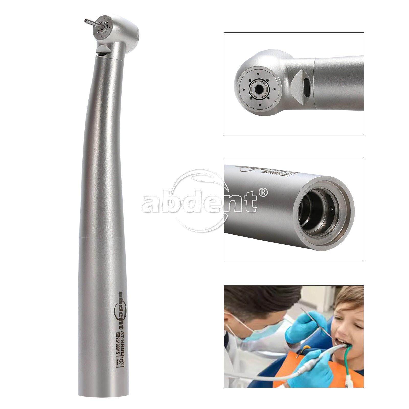 ABDENT Dental Fiber Optic LED Handpiece 4 Water Spray Fit KaV MULTIflex Coupling