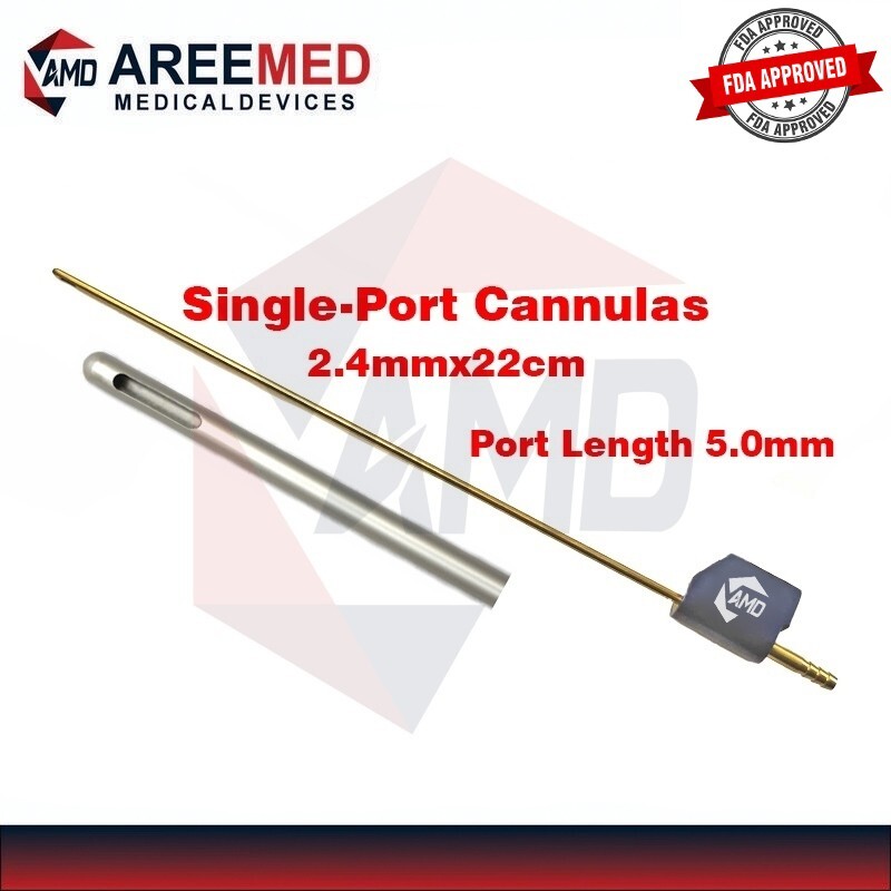 Single-Port Cannulas, 2.4mm, 22cm, Port Length 5.0mm, Microaire Pal Fitting Cann