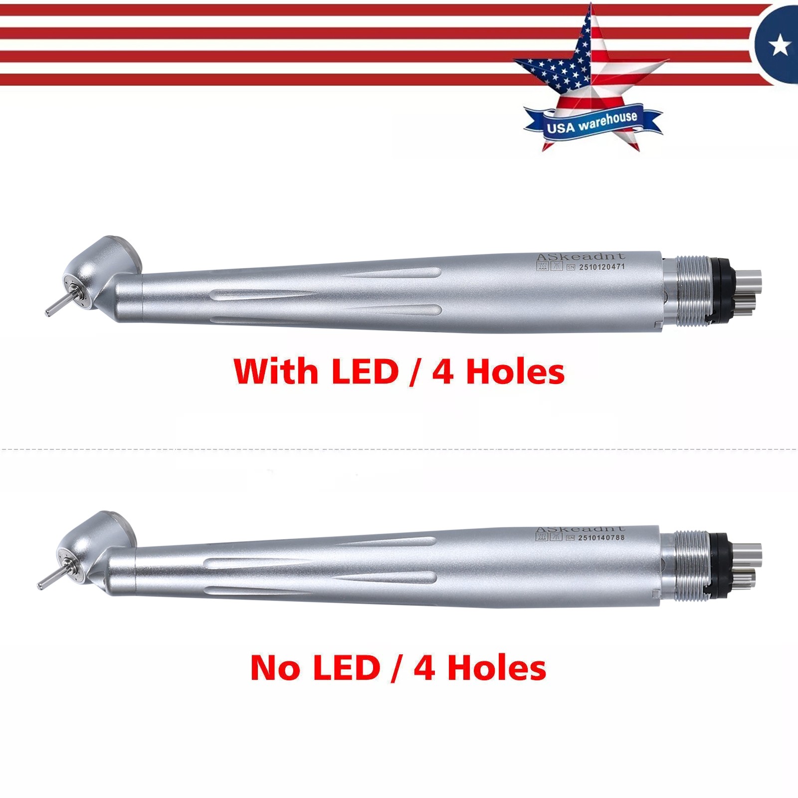 Dental (LED) Surgical High Speed Handpiece 45° Degree Turbine 2/4Hole for NSK OR