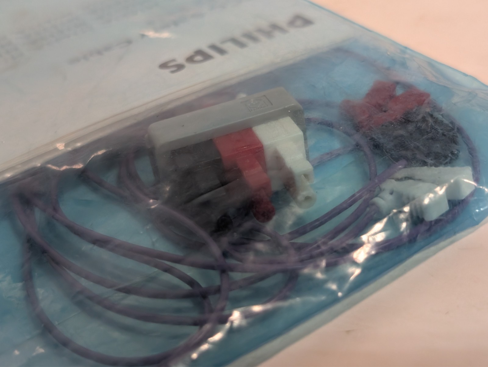 Philips M1609A ECG safety cable 3-lead grabber AAMI lead set as shown