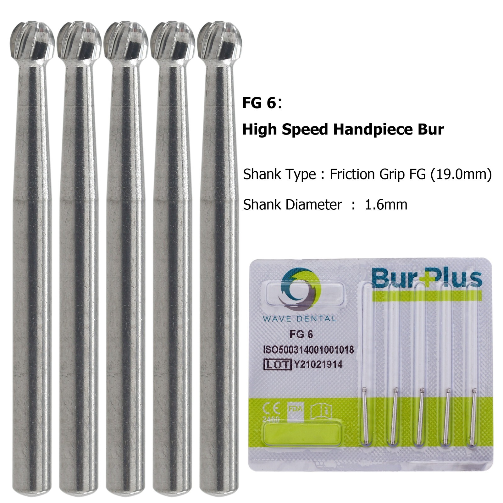 Wave Dental Carbide Bur FG330 Round 1/4 2 4 6 8 557 Friction Grip High Speed Bur