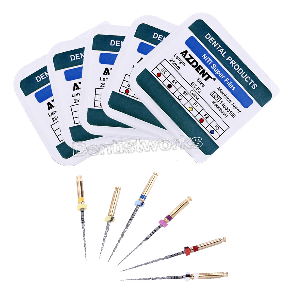 5 boxes Dental Endodontic NiTi Super Rotary Files 25mm SX-F3 Engine Use AZDENT