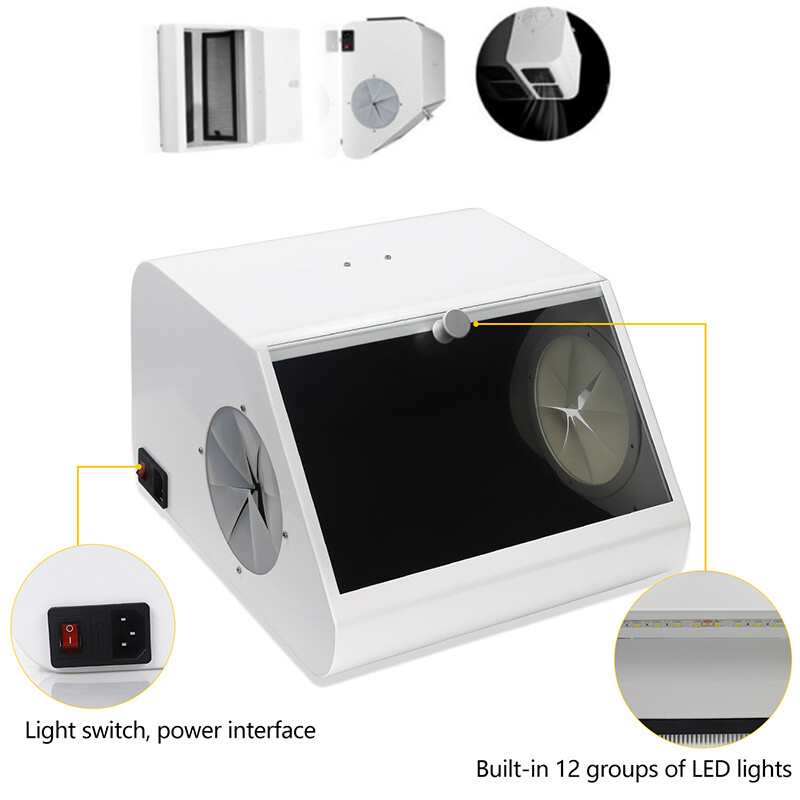 Dental Sandblasting Dust-proof Case Grinding Polishing Box Lapping Protector LED