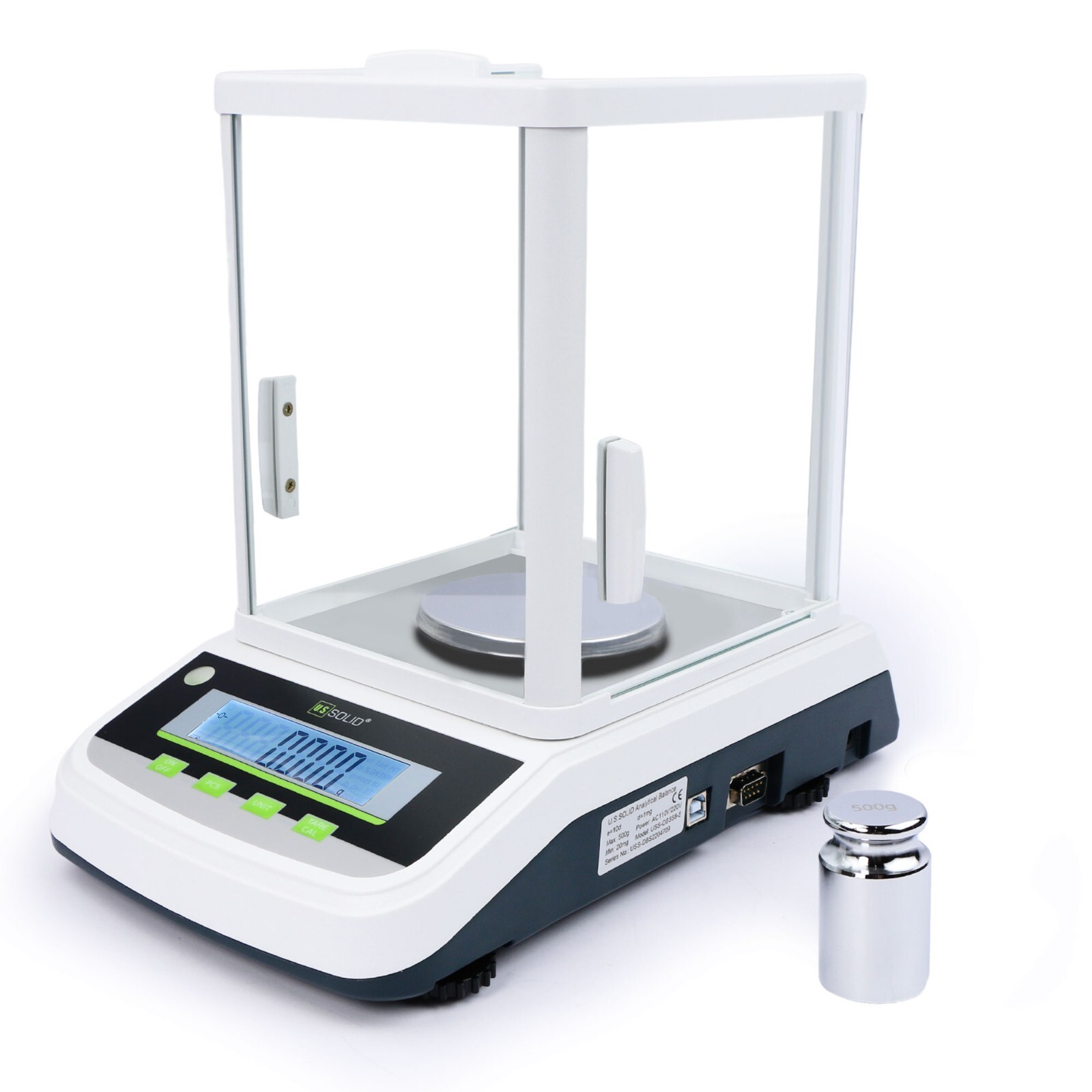 0.001g Analytical Balance Lab Scale 2 LCD Screens RS232 USB Port 100g-500g