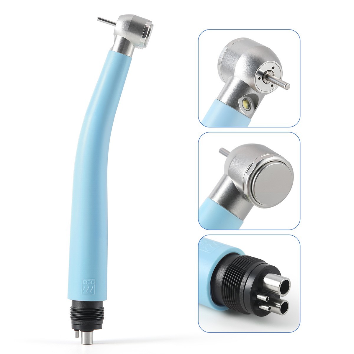 AZDENT Dental E-generator LED High Speed Handpiece 3 Spray 4 Hole Colorful USA