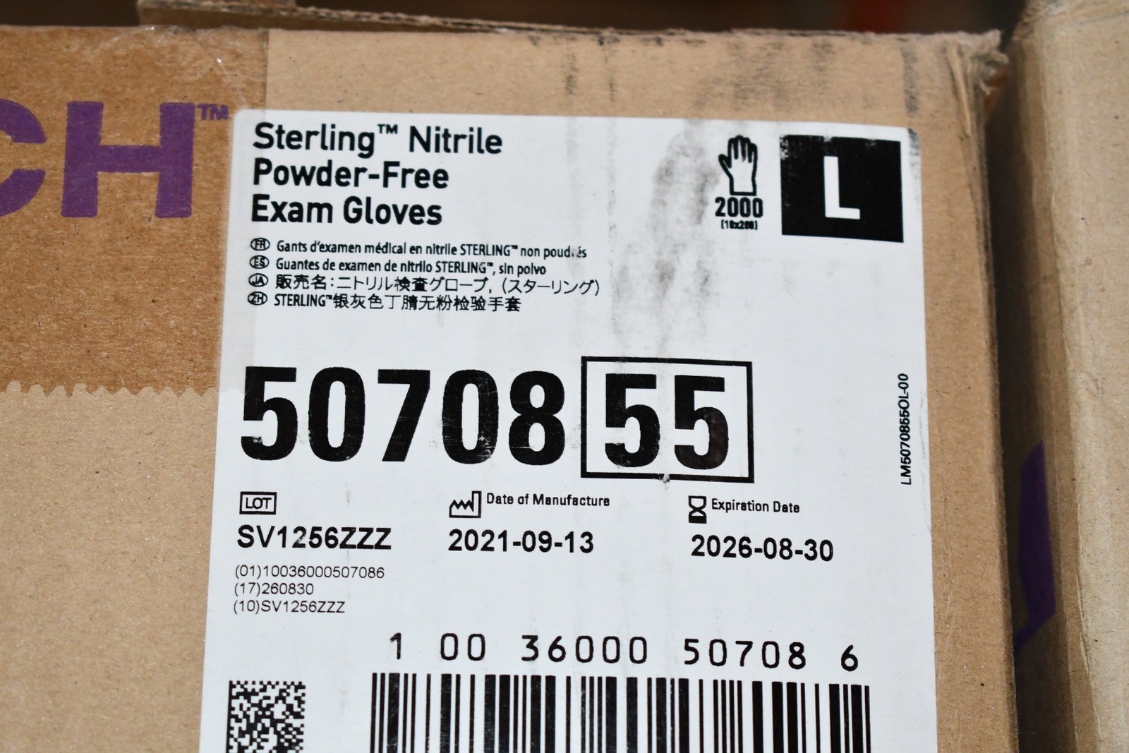 2000 NEW Kimberly Clark Powered Free Nitrile 50708 Exam Gloves Size Large
