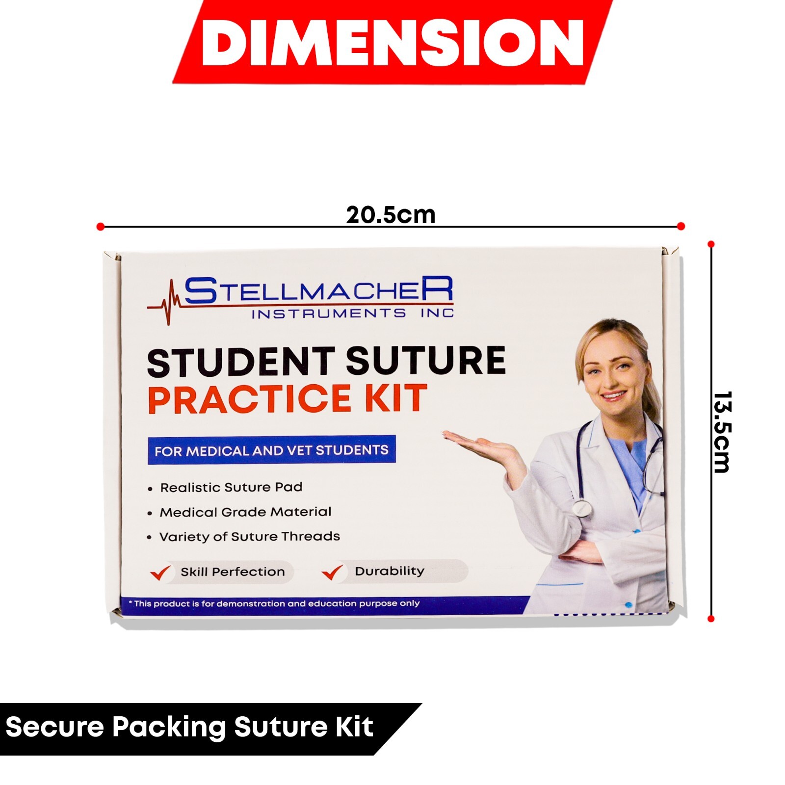 Suture Kit Student Practice Kit for Training with Surgical Pad Sutures Medical