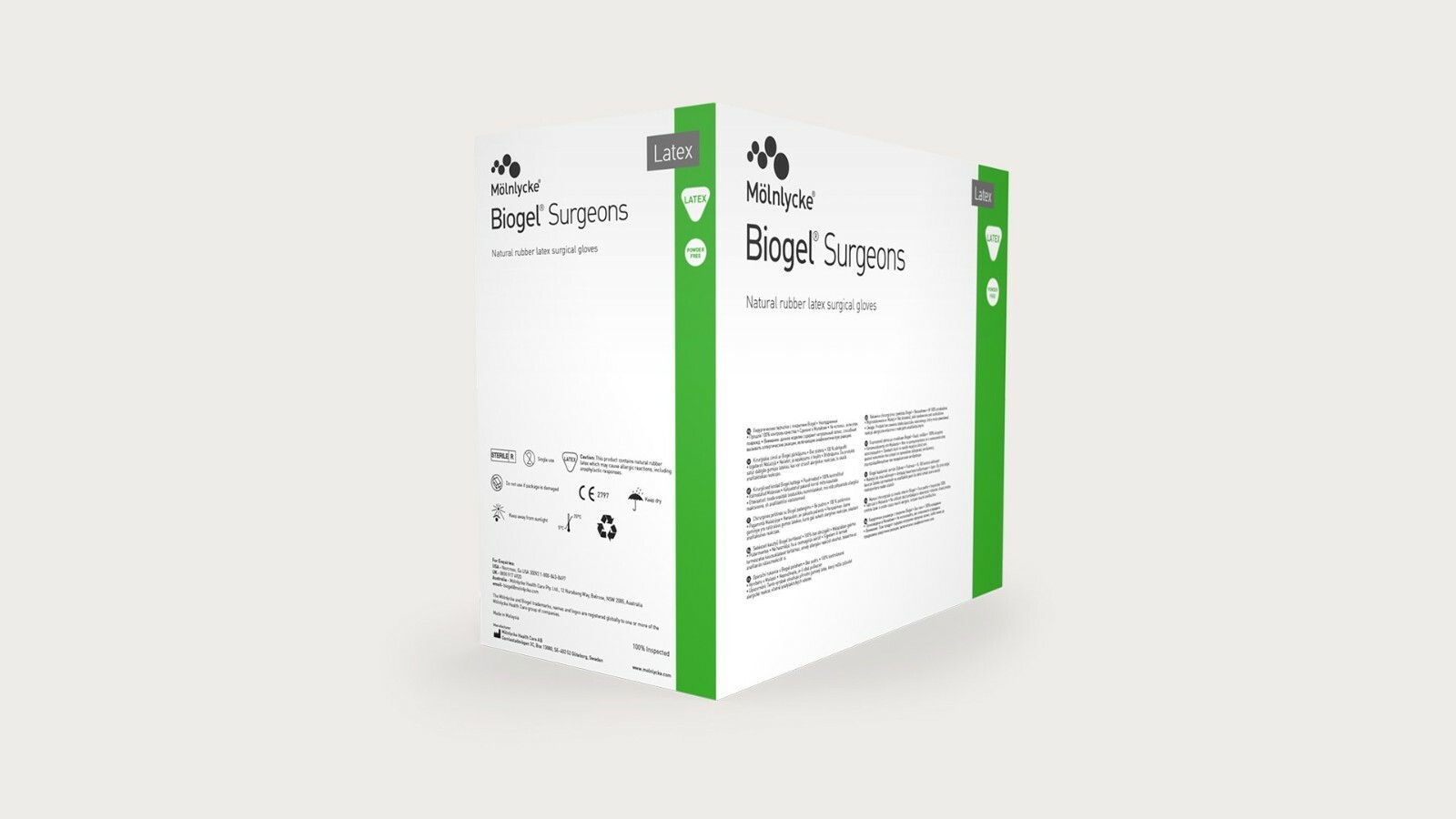 *50-Pairs* Molnlycke Biogel Surgeon Latex Sterile Surgical Gloves Size-6 30460