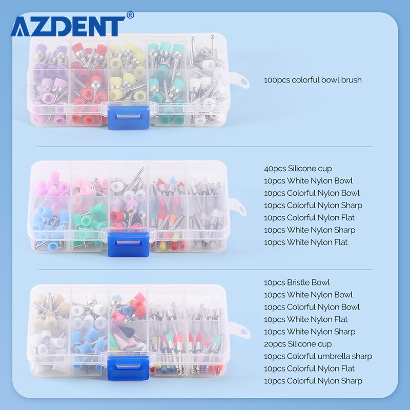 100Pcs/Box Dental Lab Disposable Polishing Prophy Brush For Slow Speed Handpiece