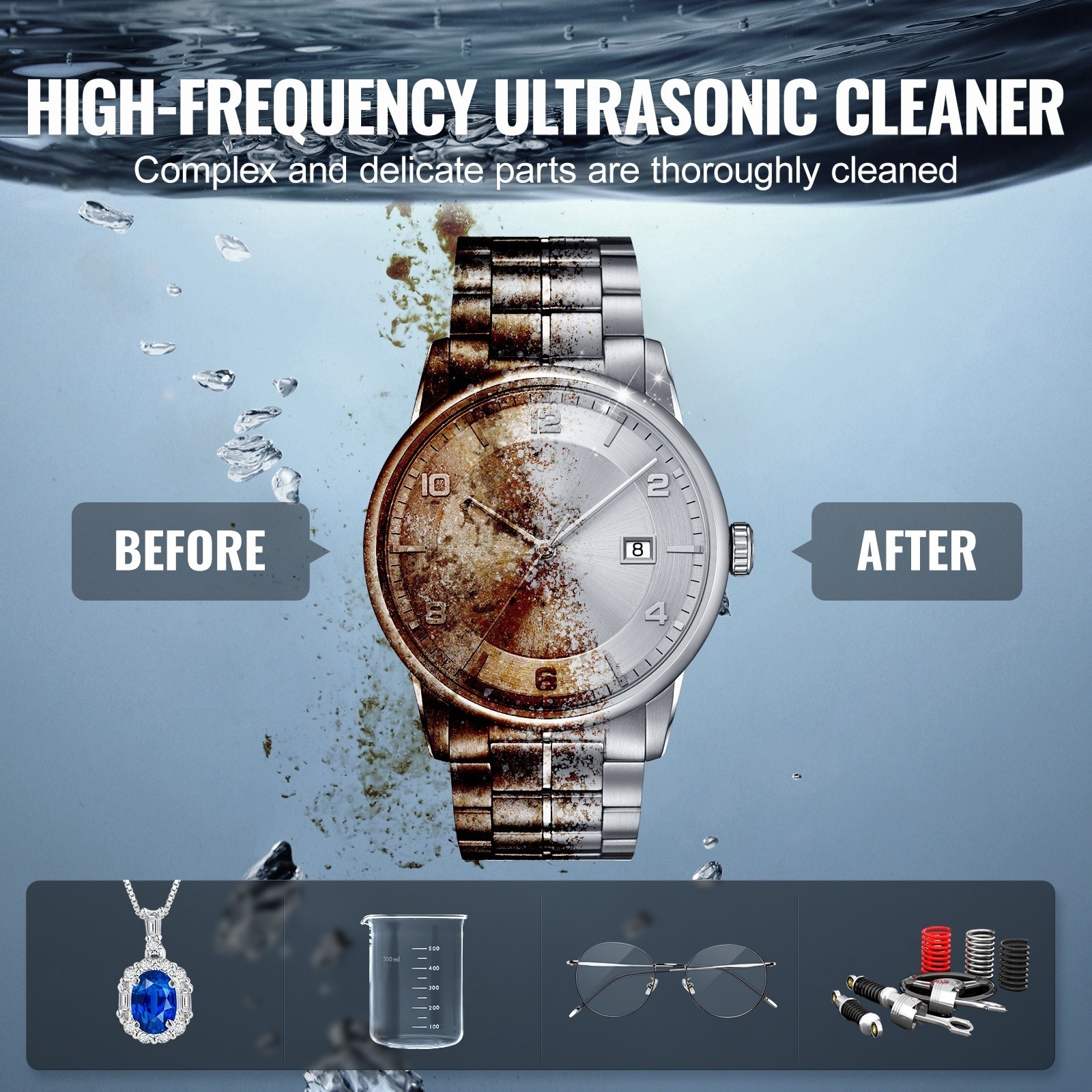 15L Sonic Cleaning Device, 360W Digital Sonic Washing Equipment w/ Mild Setting