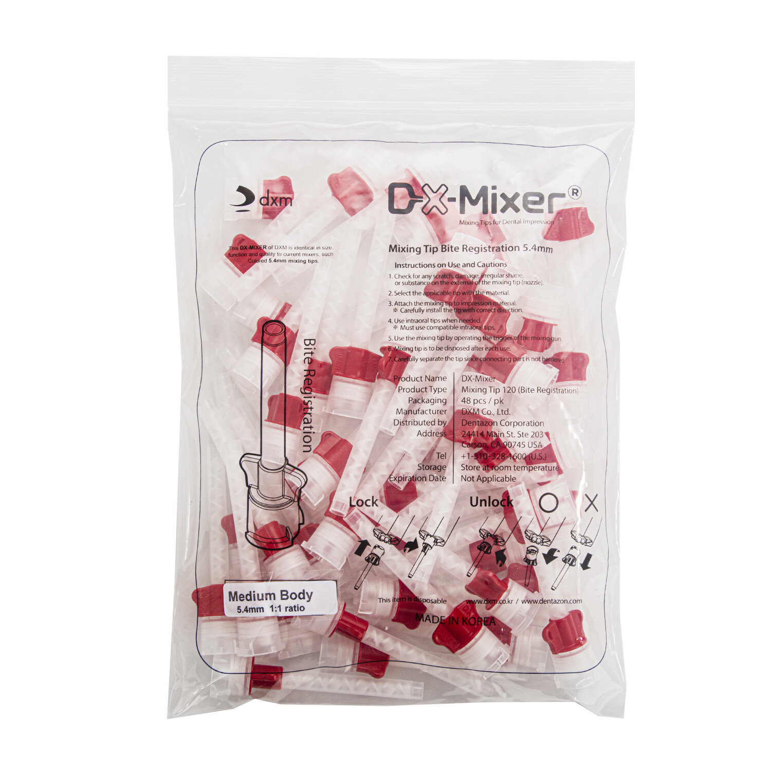 DX-Mixer Dental Impression Material Mixing Tips 6.5/5.4/4.2mm Korea Made KOREA