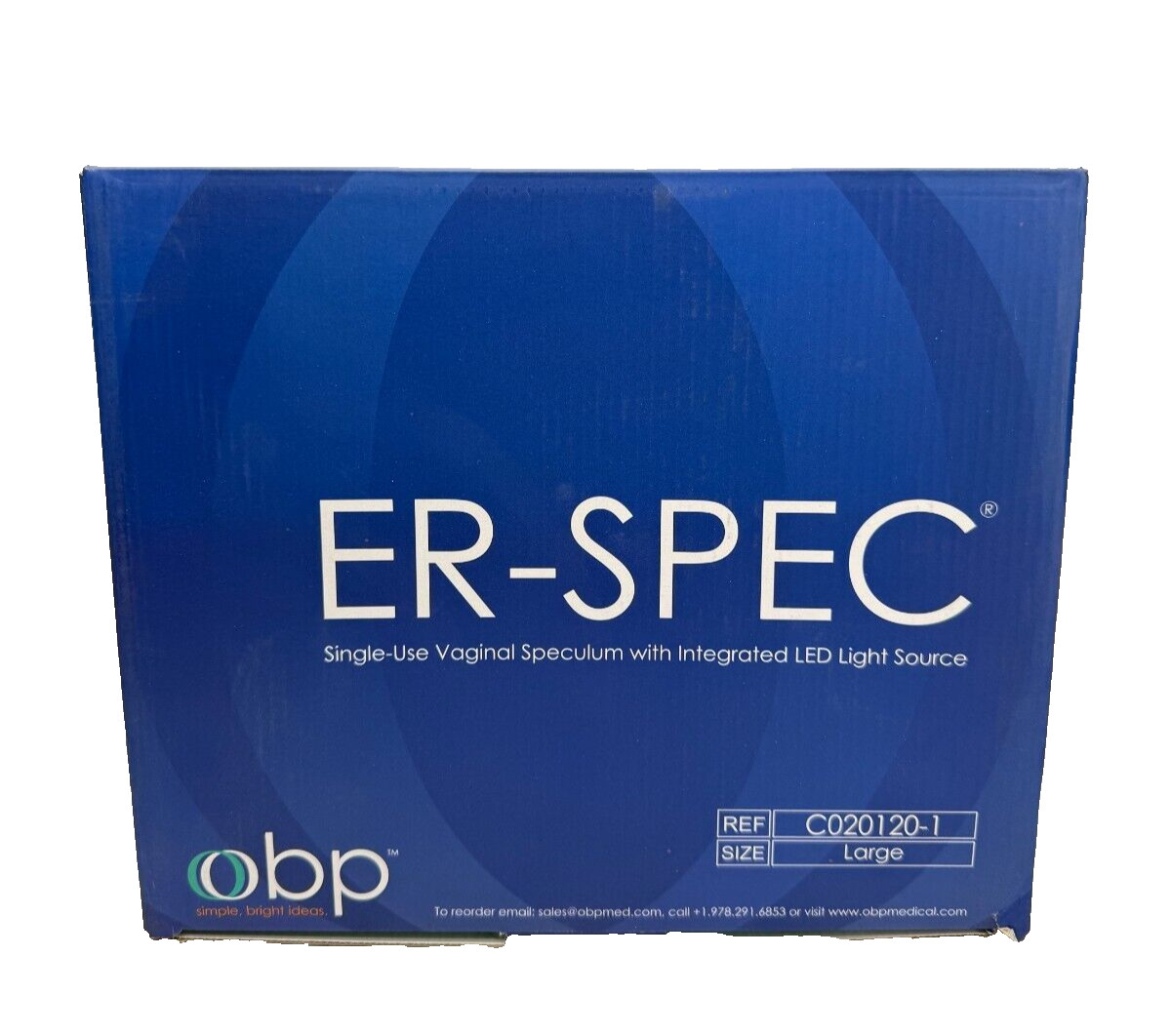 Cooper C020120-1 OBP ER-SPEC Vaginal Speculum, LED Light – Large, 16 Count