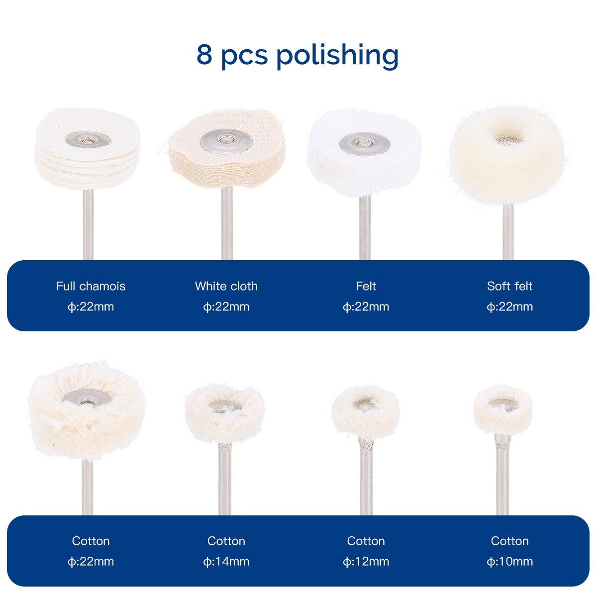 51pcs Dental Lab Polishing Burs Kit HP 2.35mm for Composite Ceramic Polishing US