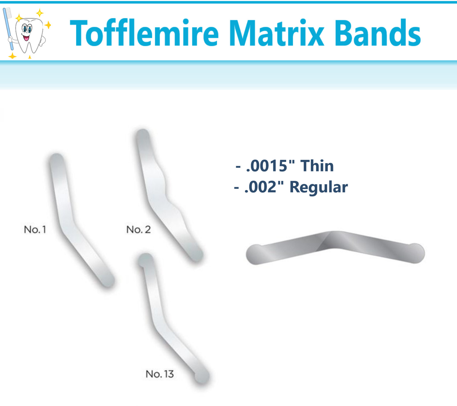 Dental Universal Matrix Bands Tofflemire Matrix Retainer Stainless Steel Bands