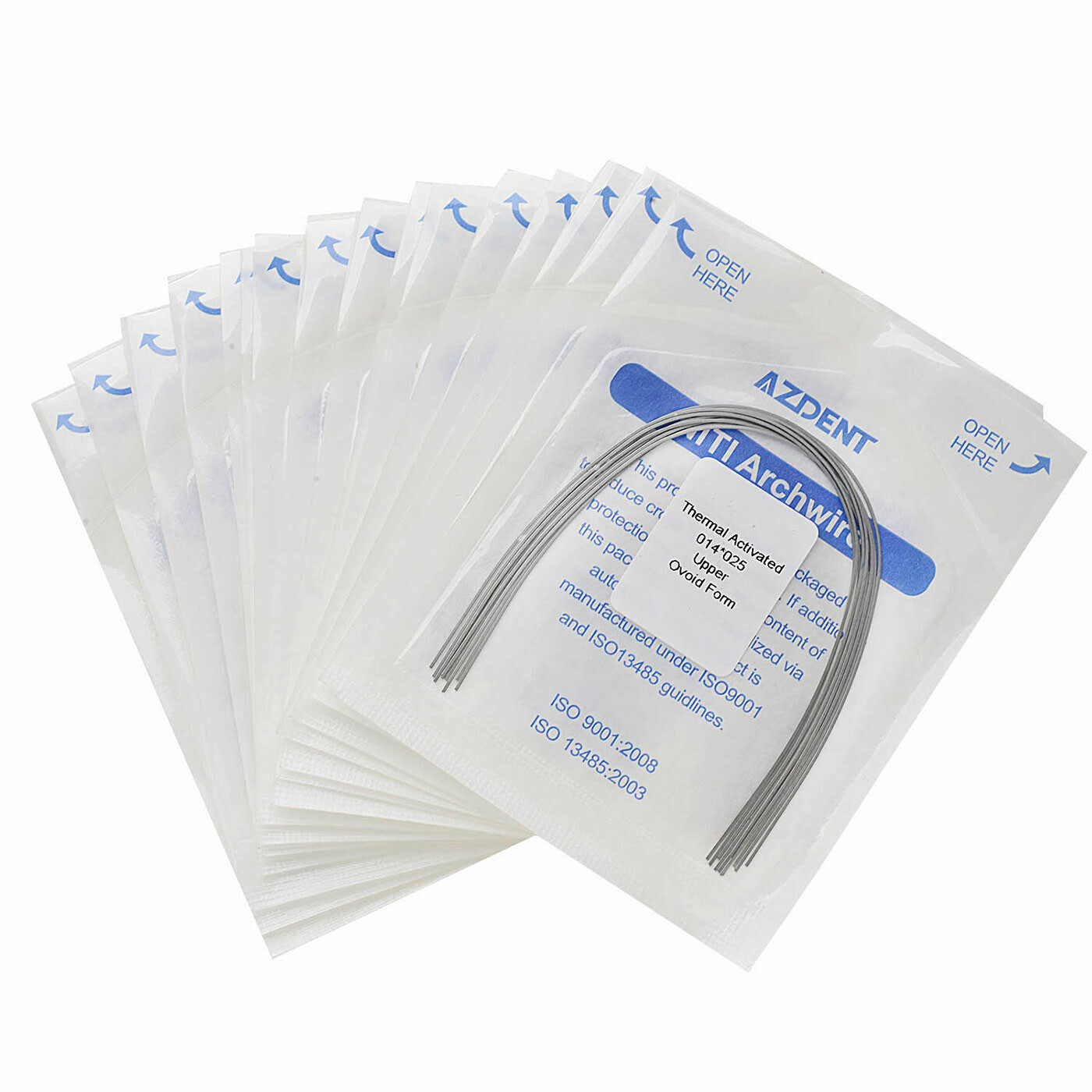 5X Dental Orthodontic Thermal Activated Niti Rectangular Arch Wire Ovoid Form