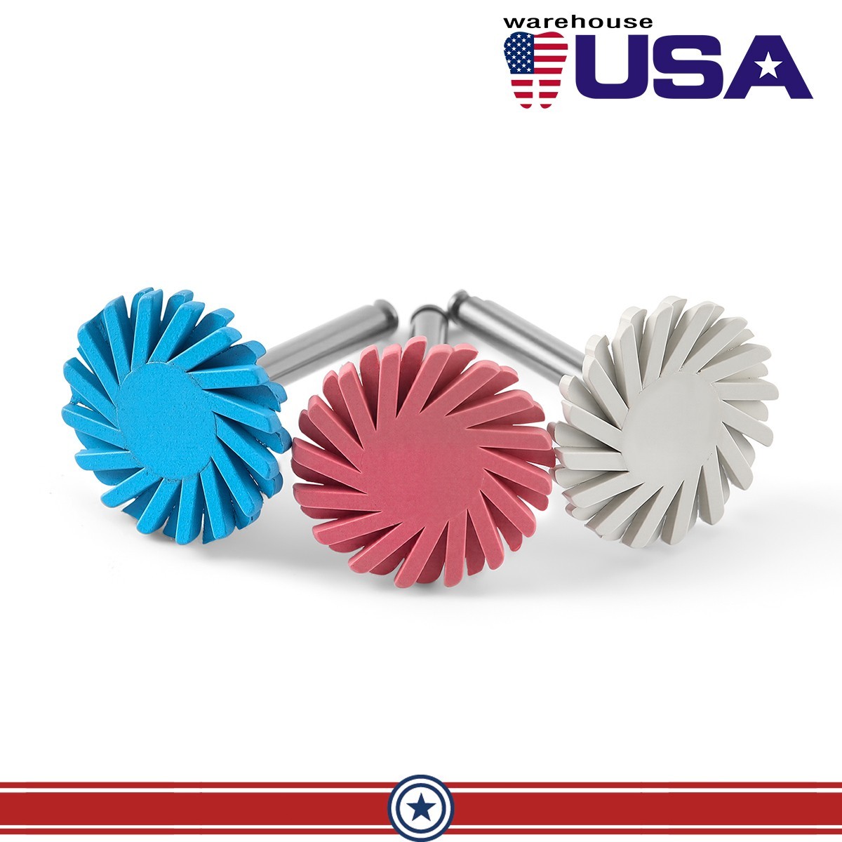 6Pcs Kit de pulido compuesto dental Polishing Diamond RA Disc Wheel Rubber