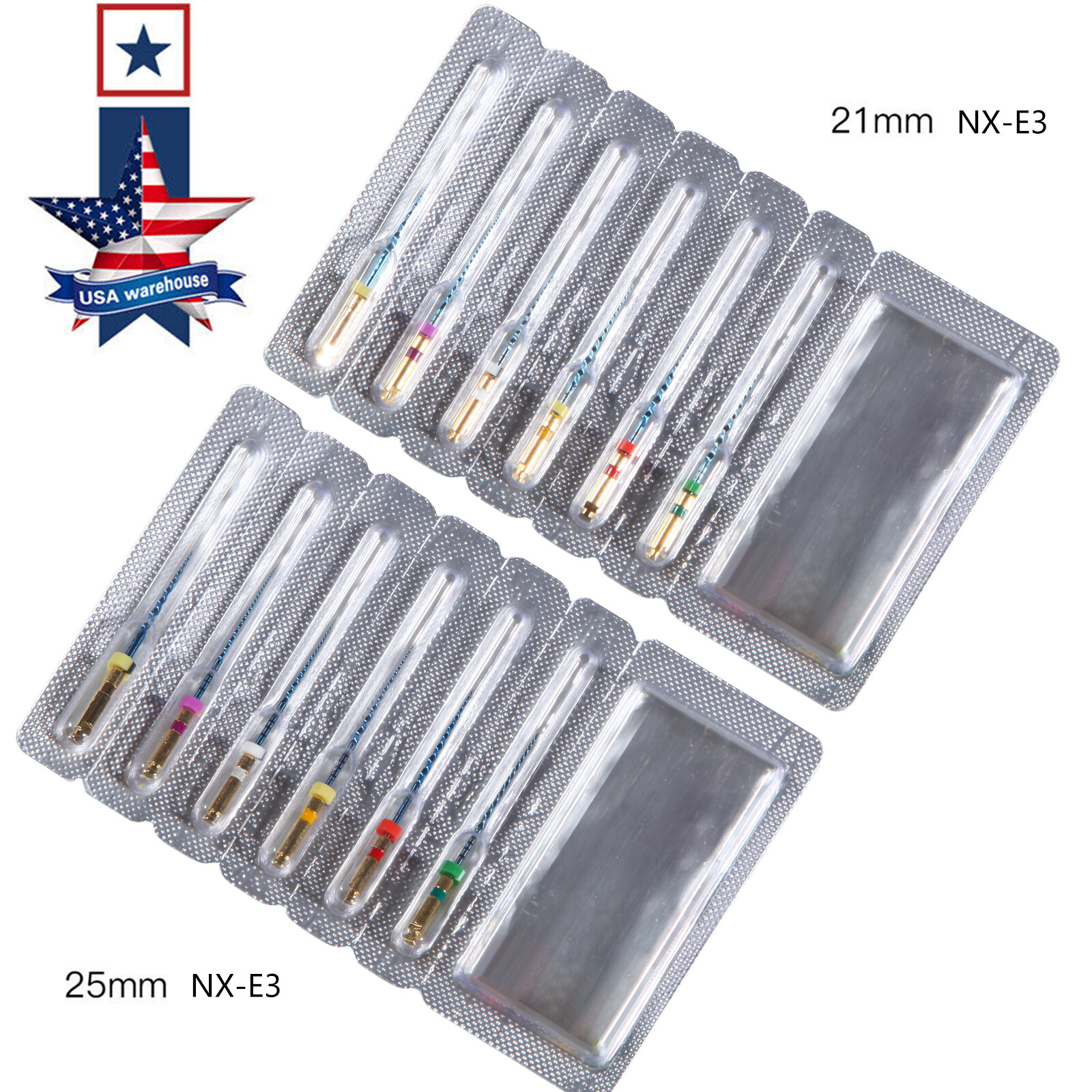 6pcs SANDENT Endo Files Rotary NITI Root Canal Files X-Pro Taper 21/25MM USA