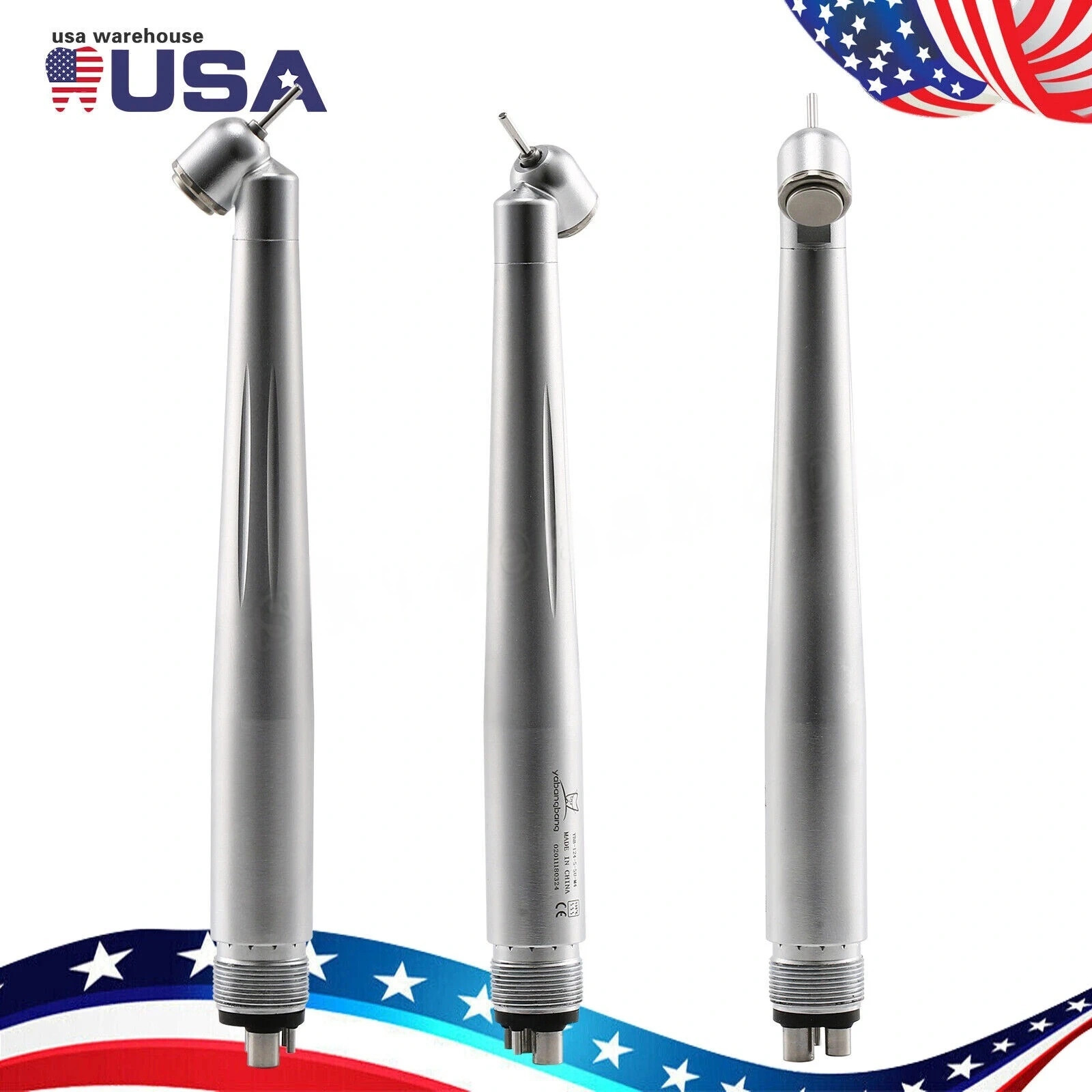 Dental Surgical 45 Degree High Speed Handpiece Push Button Single Spray 4 Holes
