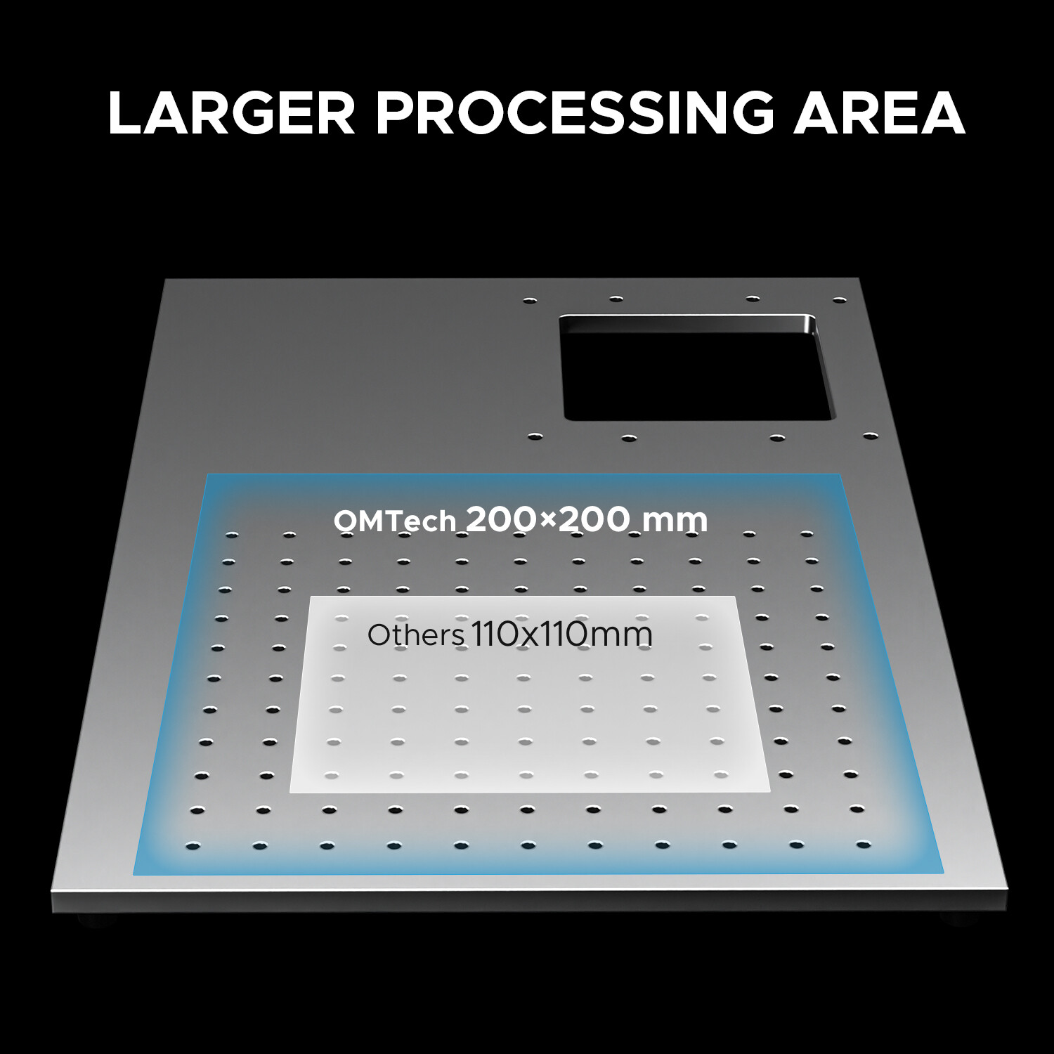 OMTech™️ 50W Max Fiber Laser Marking Engraving Machine 8×8 in with Rotary Axis