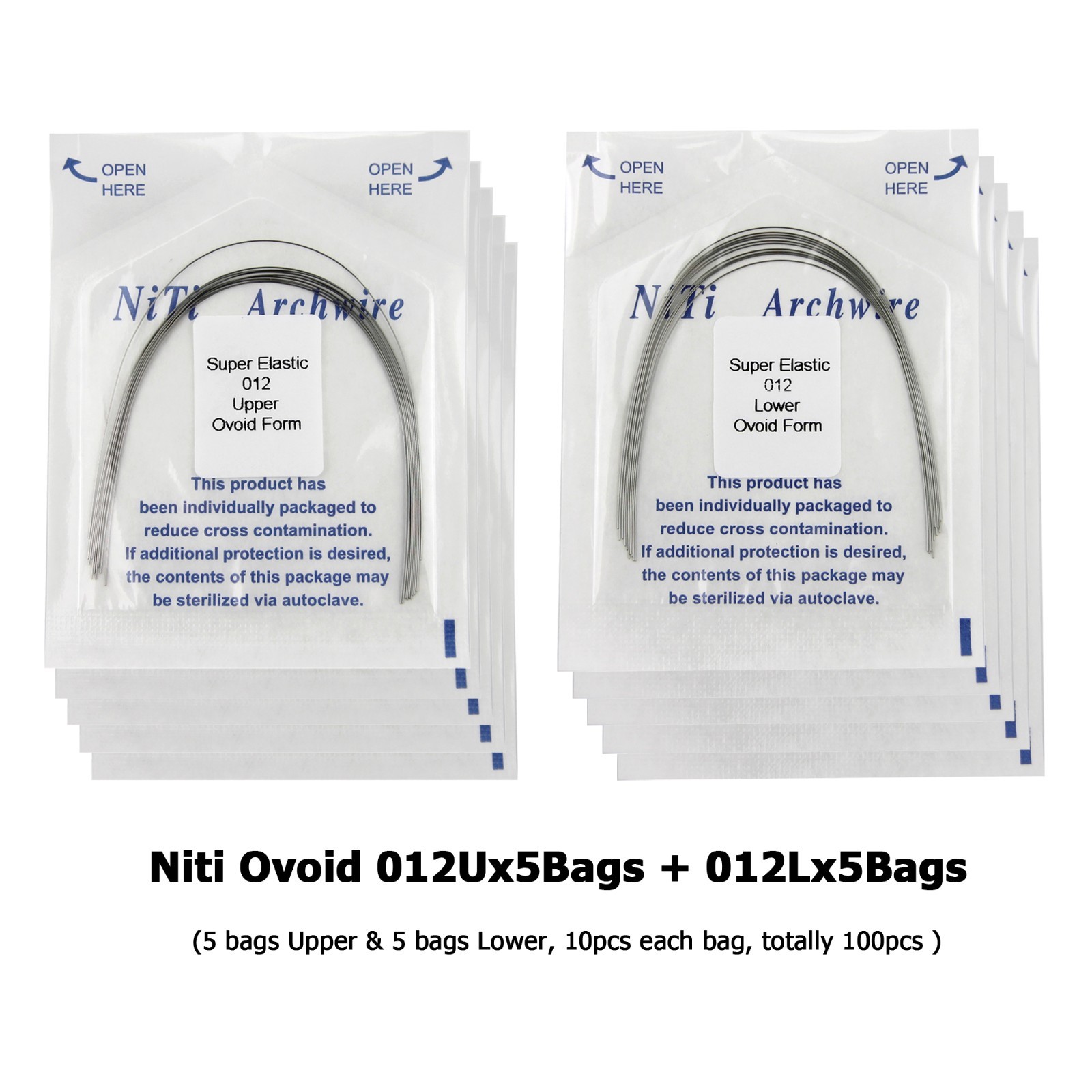 Dental Orthodontic Niti Arch Wire Ovoid Natural Form Round Rectangular 016 16×22