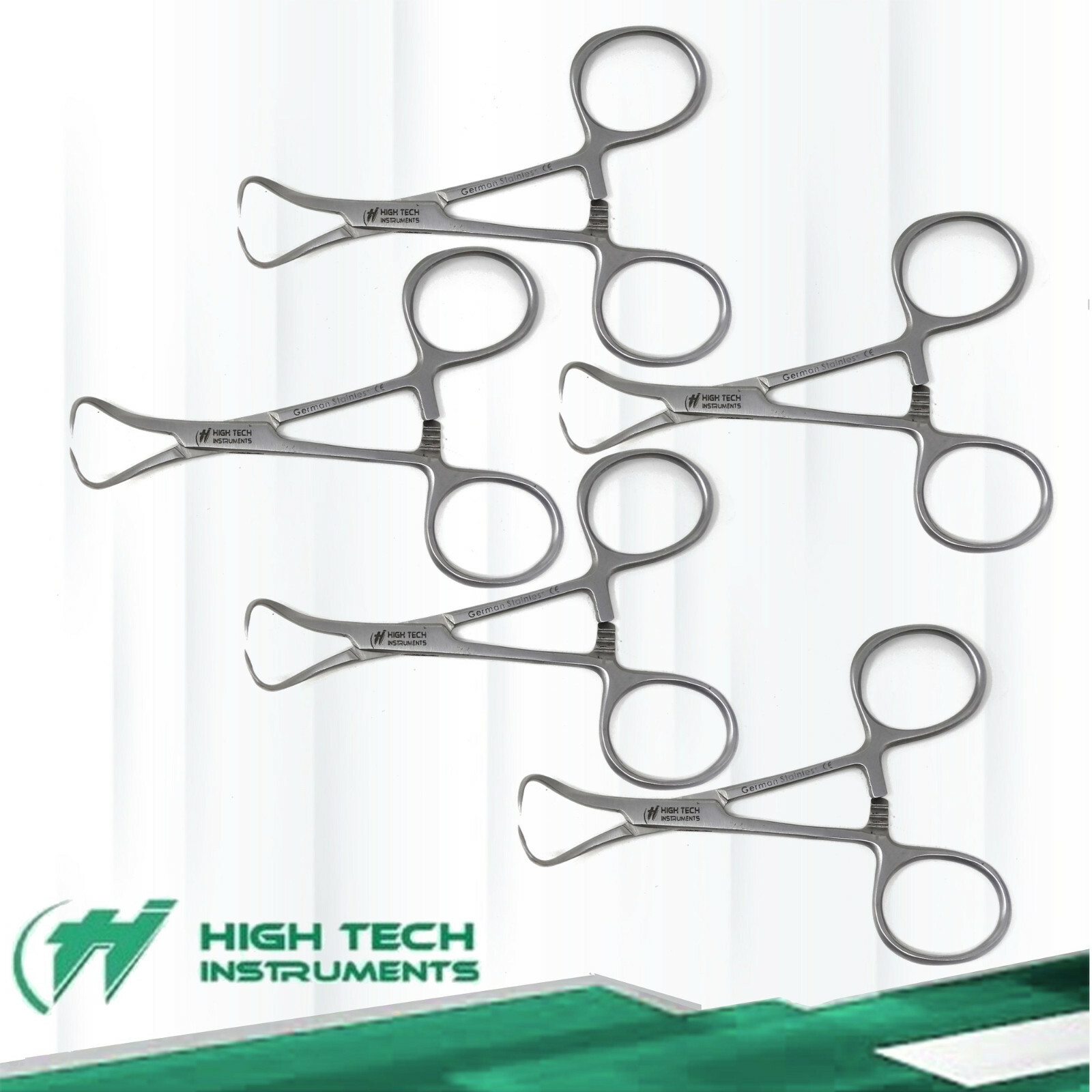 5PC GERMAN BACKHAUS TOWEL CLAMP 3.5″ STAINLESS STEEL DENTAL SURGICAL VETERINARY