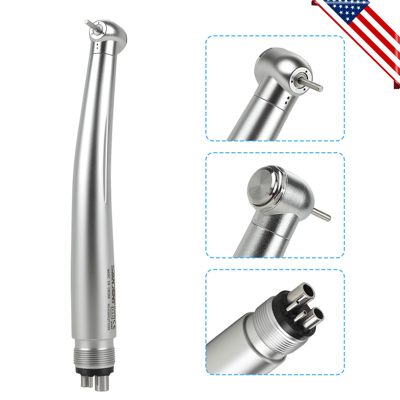 10pcs SANDENT NSK PANA MAX Style Dental High Speed Handpiece Push Button 4 Hole