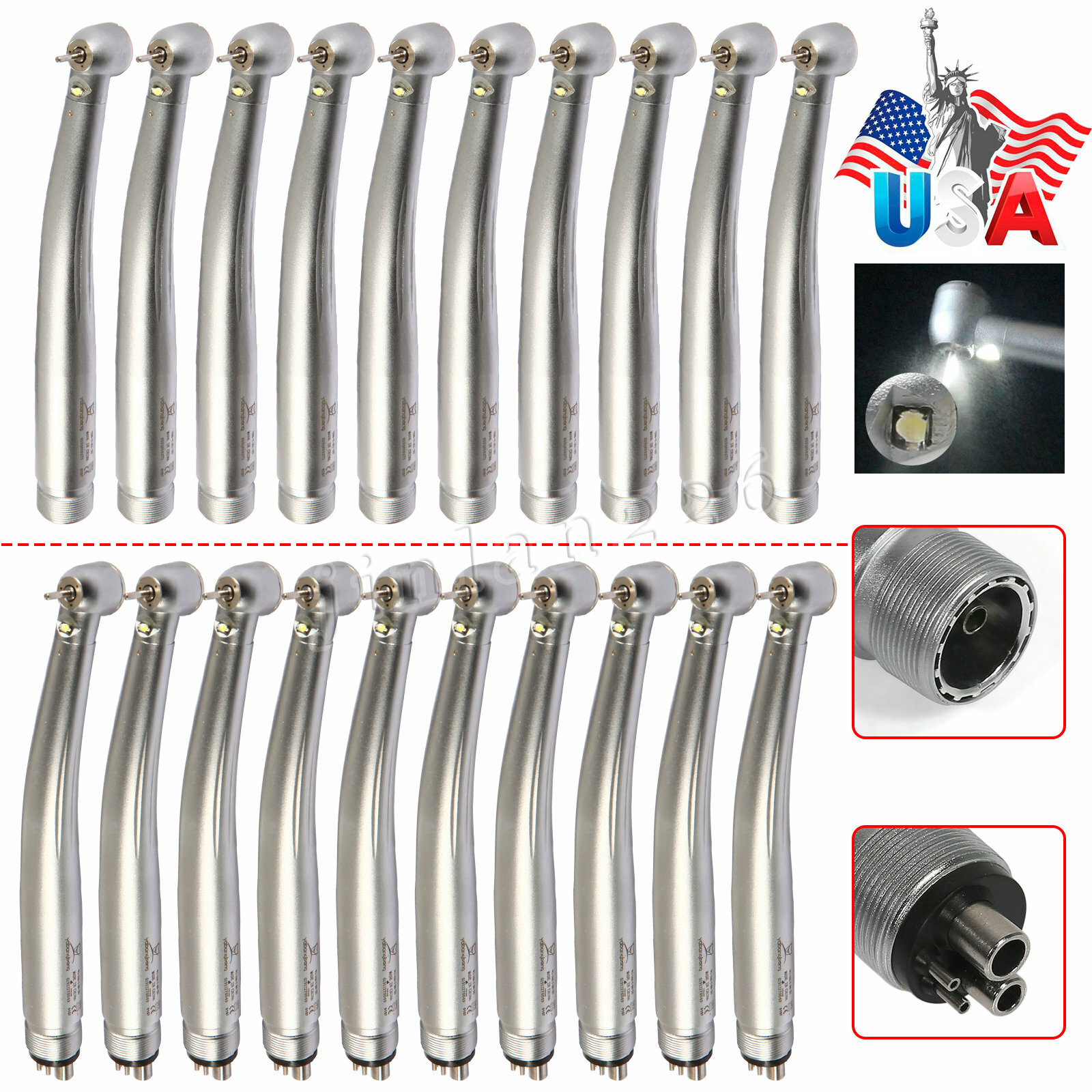 YABANG E-generator Dental LED Fiber Optic High Speed Handpiece 2/4 hole YBM