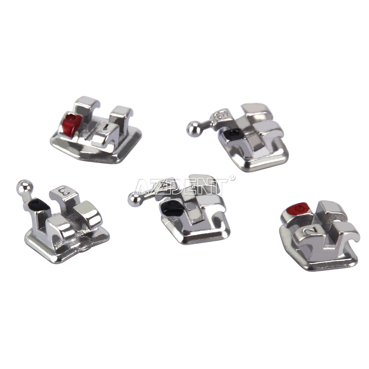 10X AZDENT Orthodontic Monoblock Brackets Braces Mini Roth Slot.022 Hooks 3-4-5