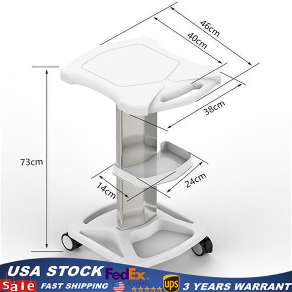 Mobile Trolley Medical Cart Medical Rolling Stand Storage Shelf w/ 4 Wheels