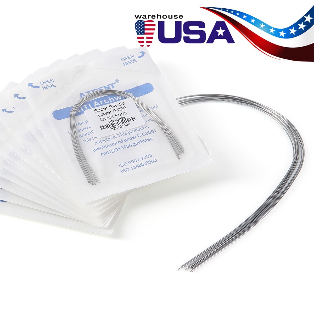 AZDENT Dental Orthodontic Super Elastic NITI Arch Wire Round Ovoid/Nature Form