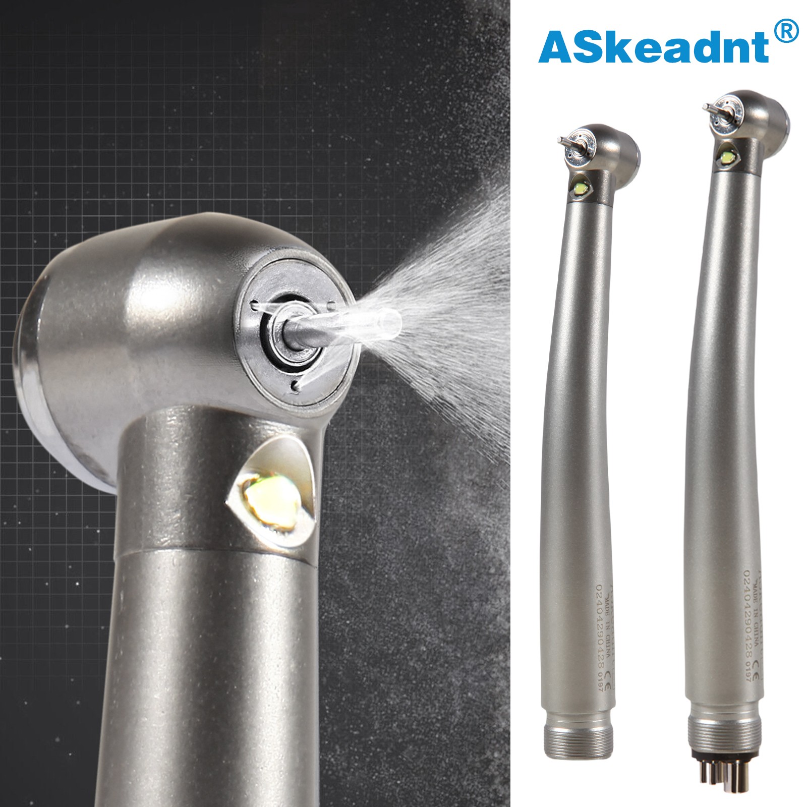 Dental Fiber Optic E-generator LED High Speed Handpiece Turbine 2/4H ASkeadnt ns