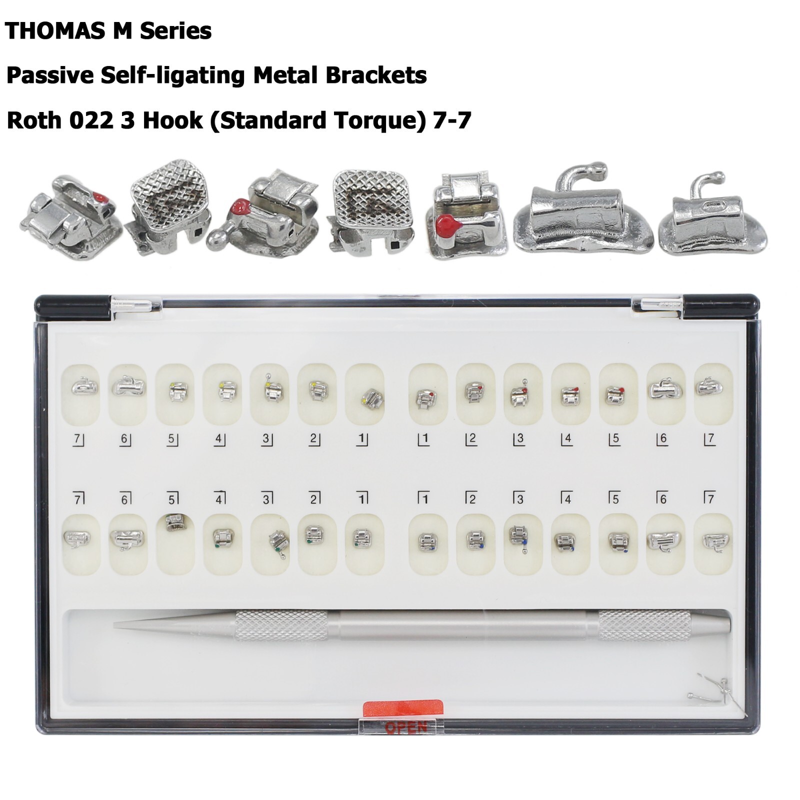 Dental Orthodontic Brackets Self Ligating Braces Metal Ceramic Roth MBT 022 345
