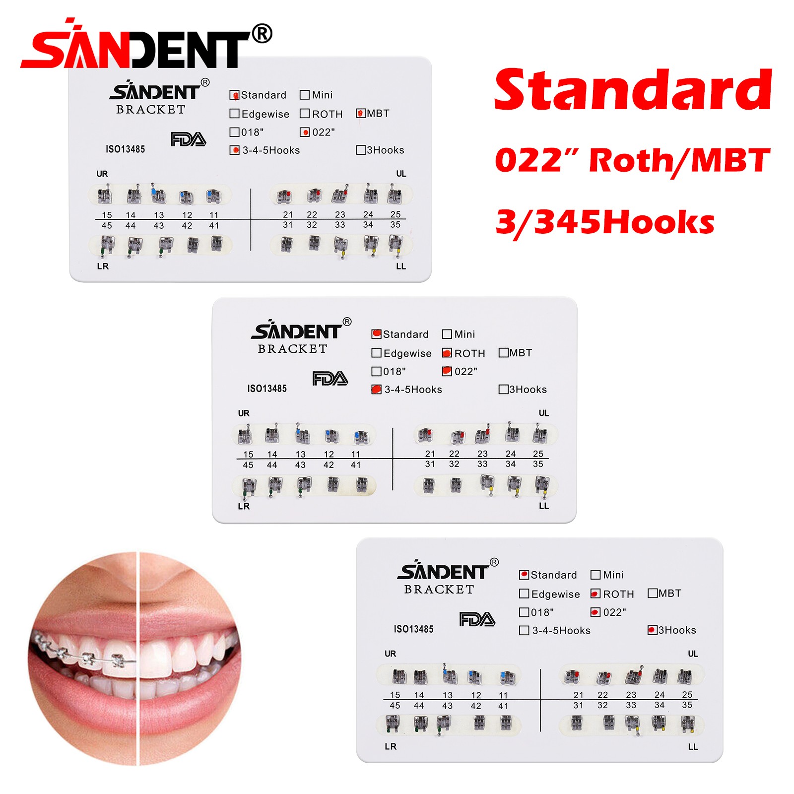 10 Bolsas Arcos de Ortodoncia Dental Redondos Niti Arco Alambre Wires
