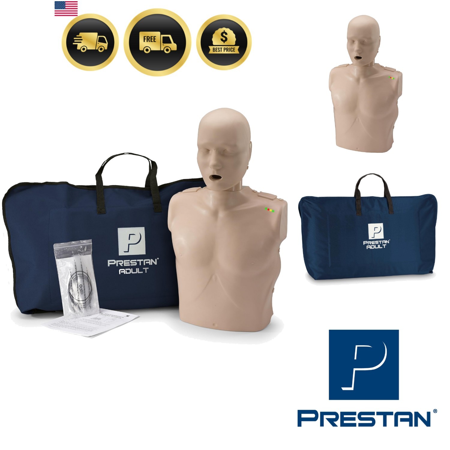 PP-AM-100M-MS Professional Adult CPR Training Manikin with CPR Monitor, Mediu…