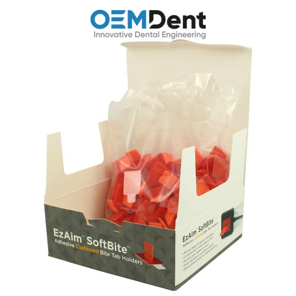 Dental Pacdent EzAim® SoftBite™ Adhesive Plastic Disposable Tab Holders 100pcs