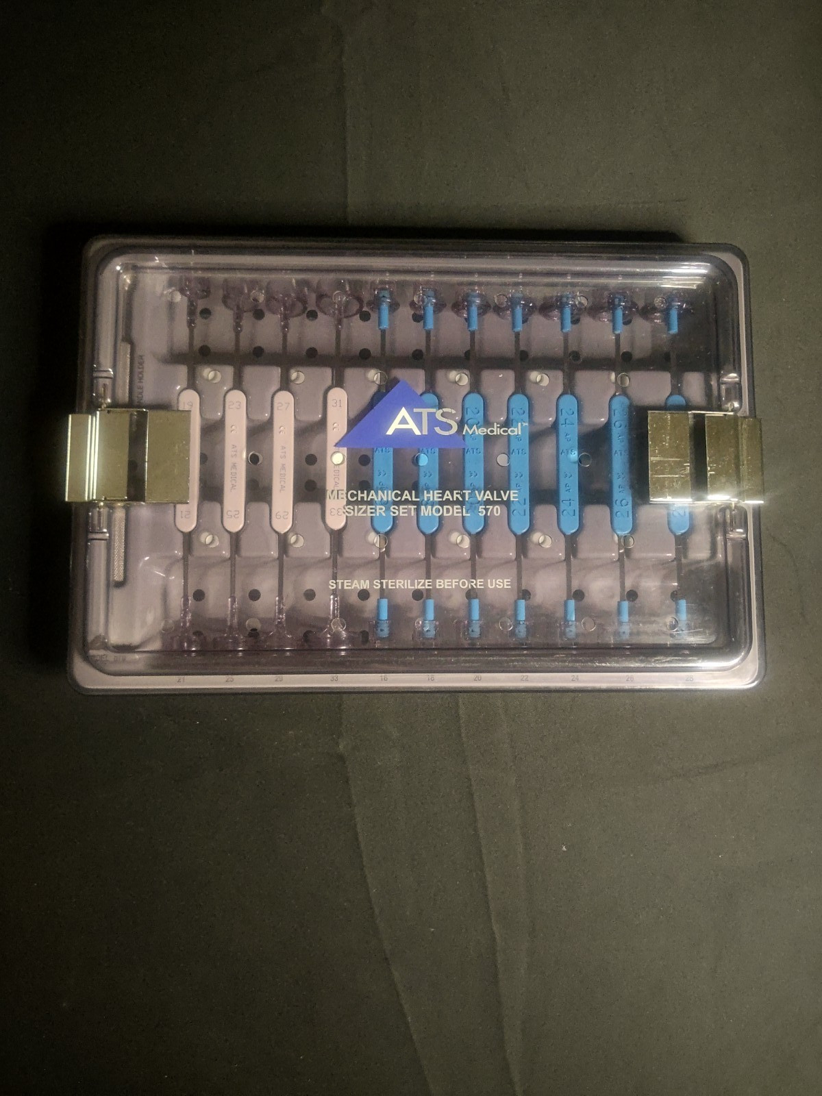 ATS Medical 570 Heart Valve Sizer Set Case Handle Used *READ DESCRIPTION*