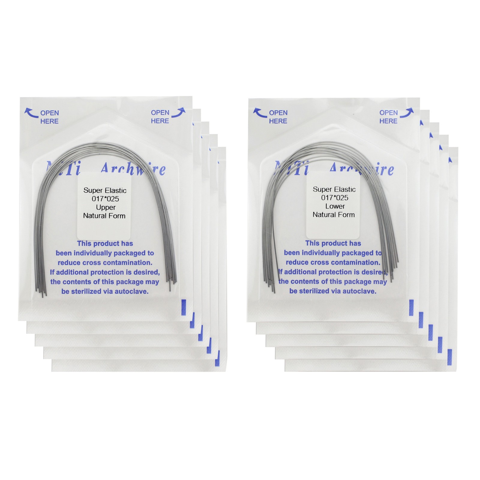 100 Pcs Orthodontic Arch Wire NiTi Archwire Ovoid Natural Form Round Rectangular