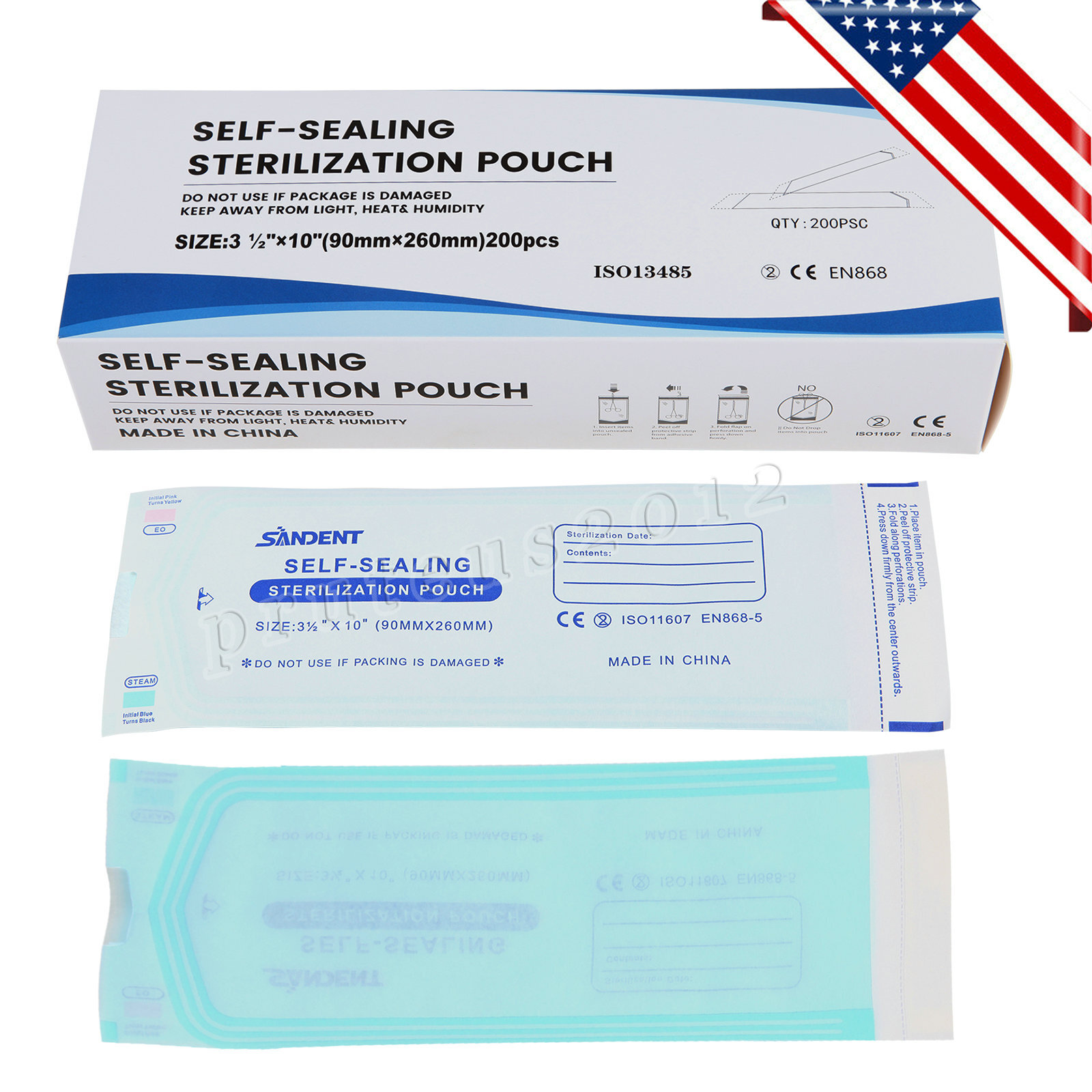 Self Seal Sterilization Pouches – Autoclave Sterilizer Bags 3.5×10 Tattoo