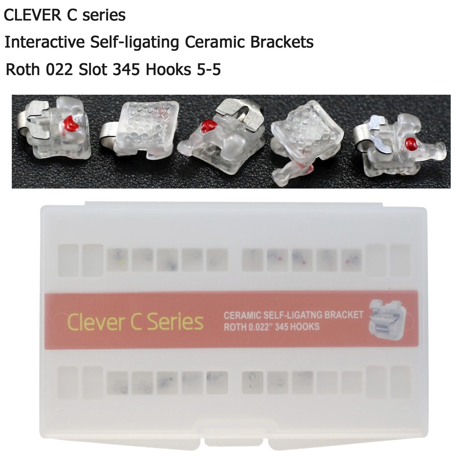 Dental Empower Cear Metal Self Ligating Brackets Orthodontic Braces Roth MBT 022