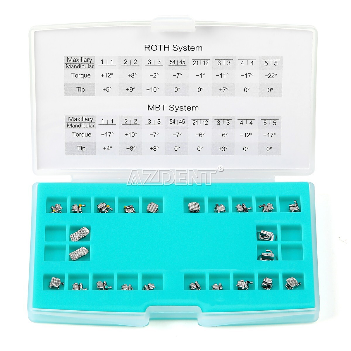 AZDENT Dental Orthodontic Self-Ligating Brackets Braces Roth 022 Hooks 3 4 5