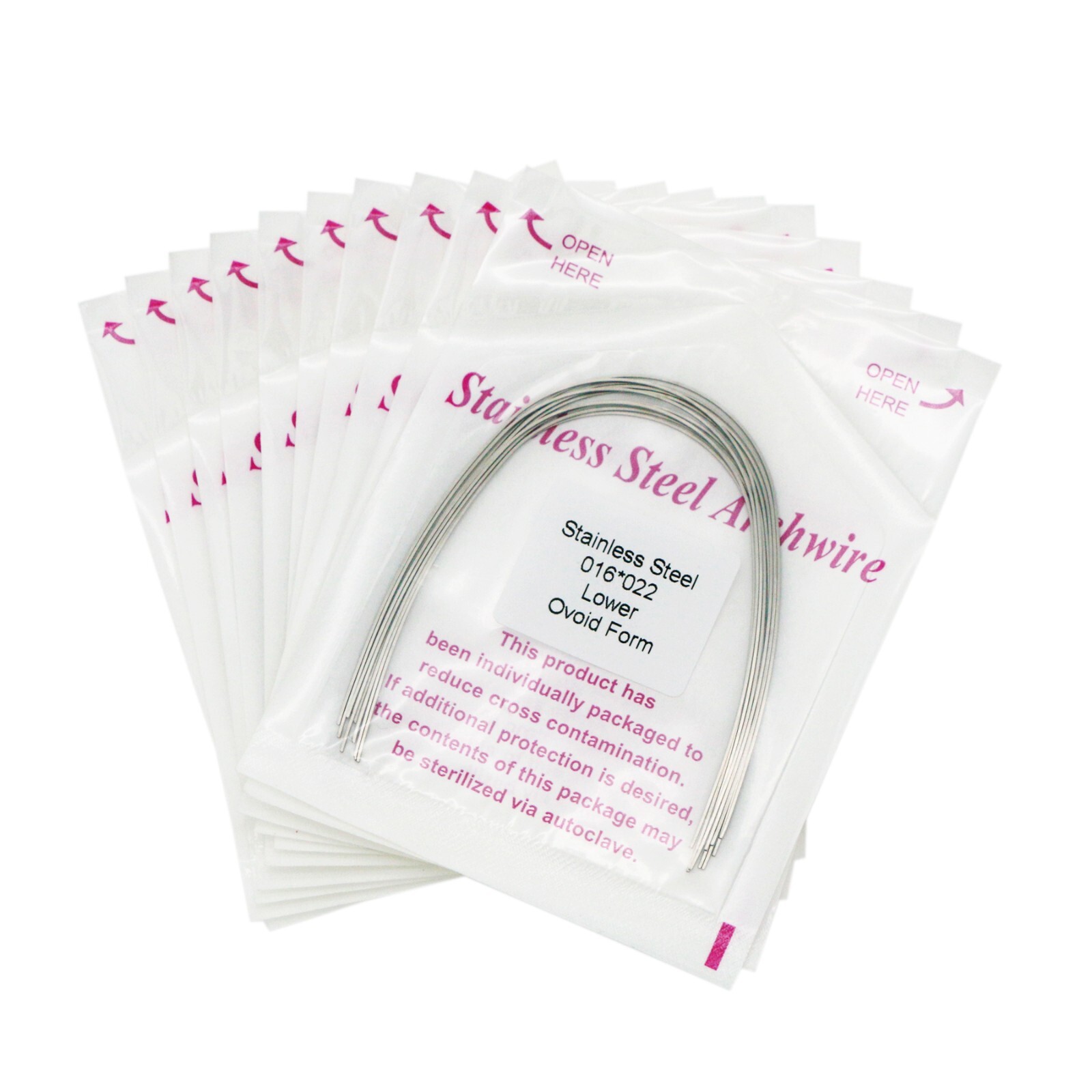 100 Pcs Dental Orthodontic Stainless Steel Recrangular Arch Wire Ovoid Form