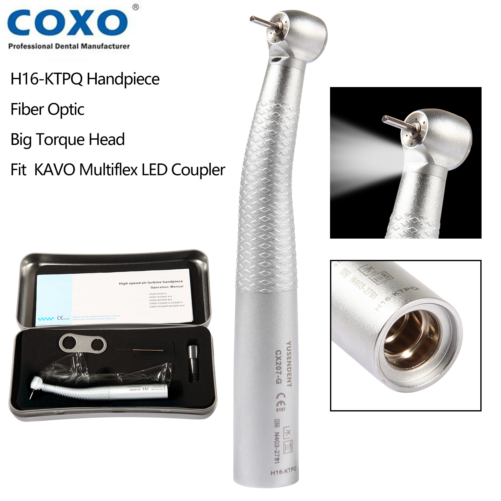 Dental Cartridge Turbine Rotor for COXO Fiber Optic Large Torque Handpiece