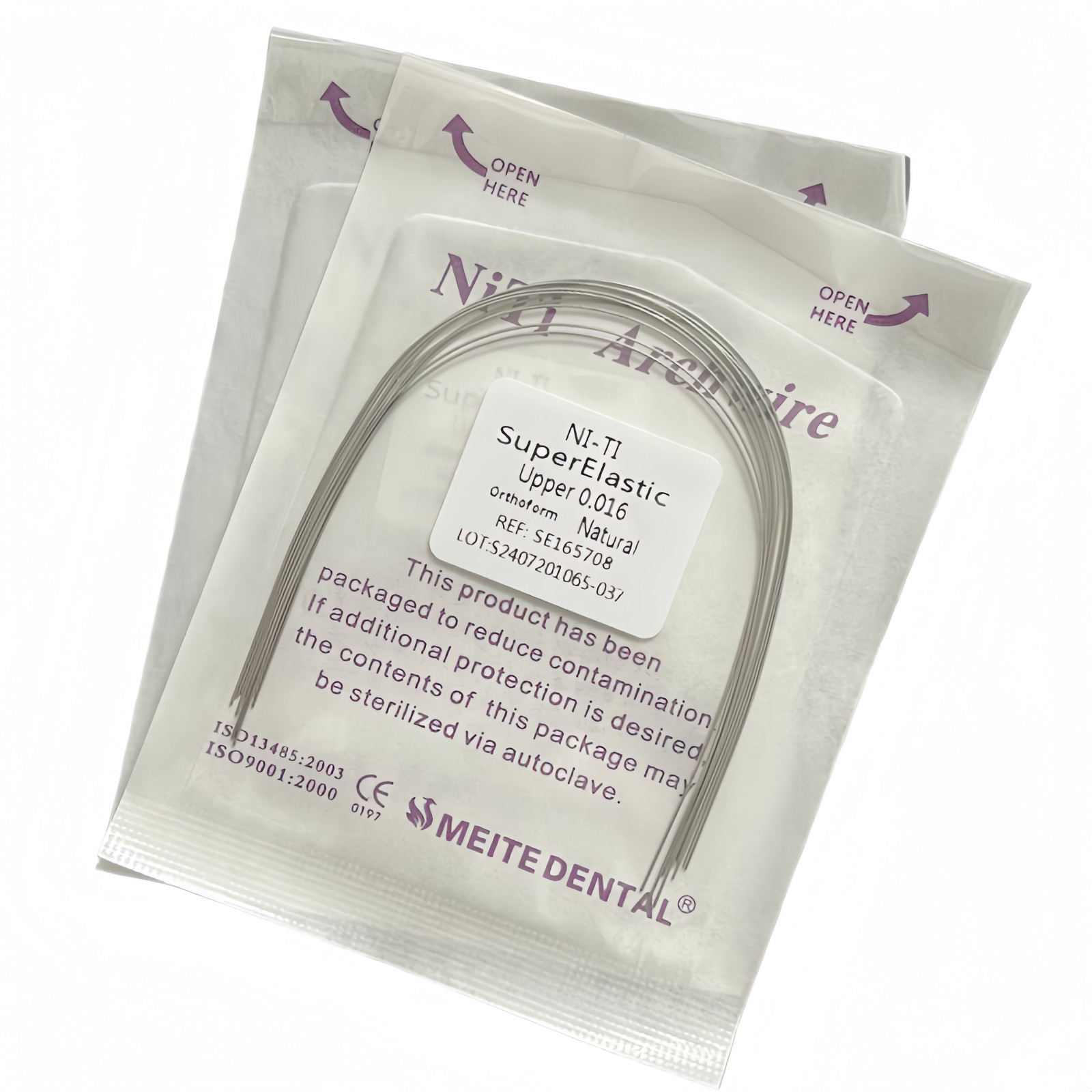 Dental Orthodontic Arch Wire Super Elastic Niti Round Rectangular Natural Form