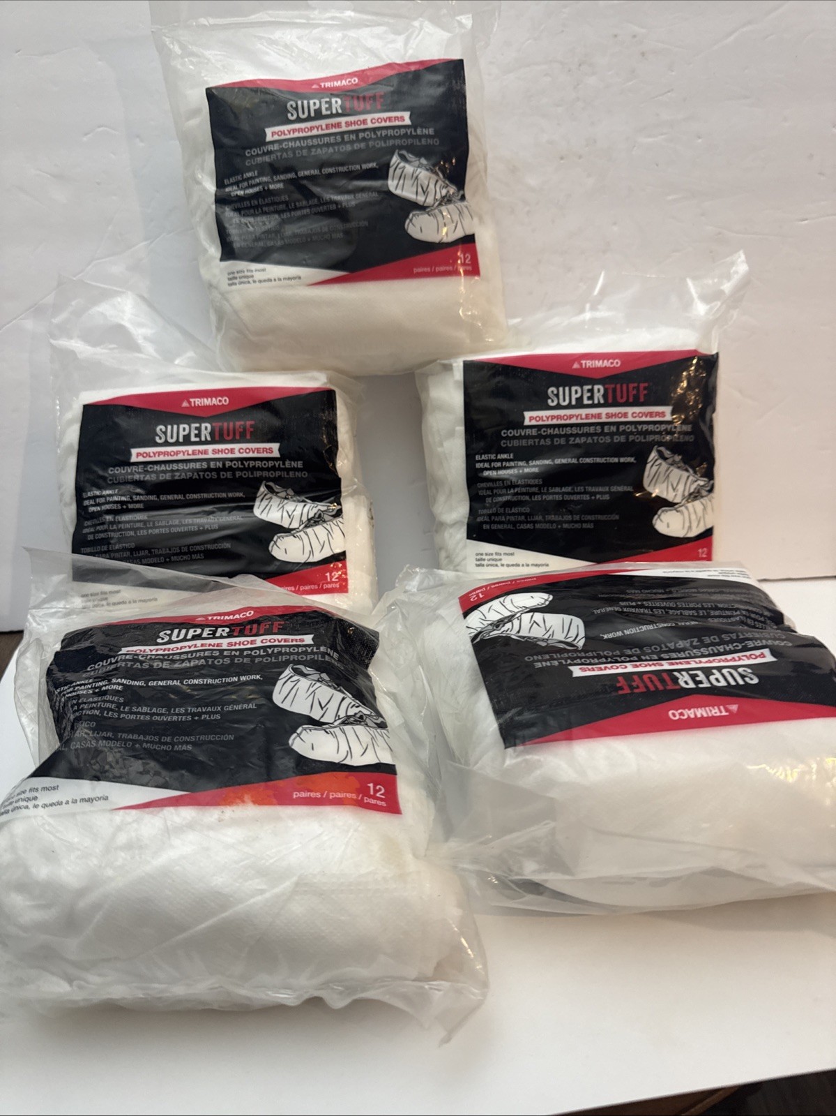 NEW SuperTuff Polypropylene Disposable Shoe Covers 12 pairs