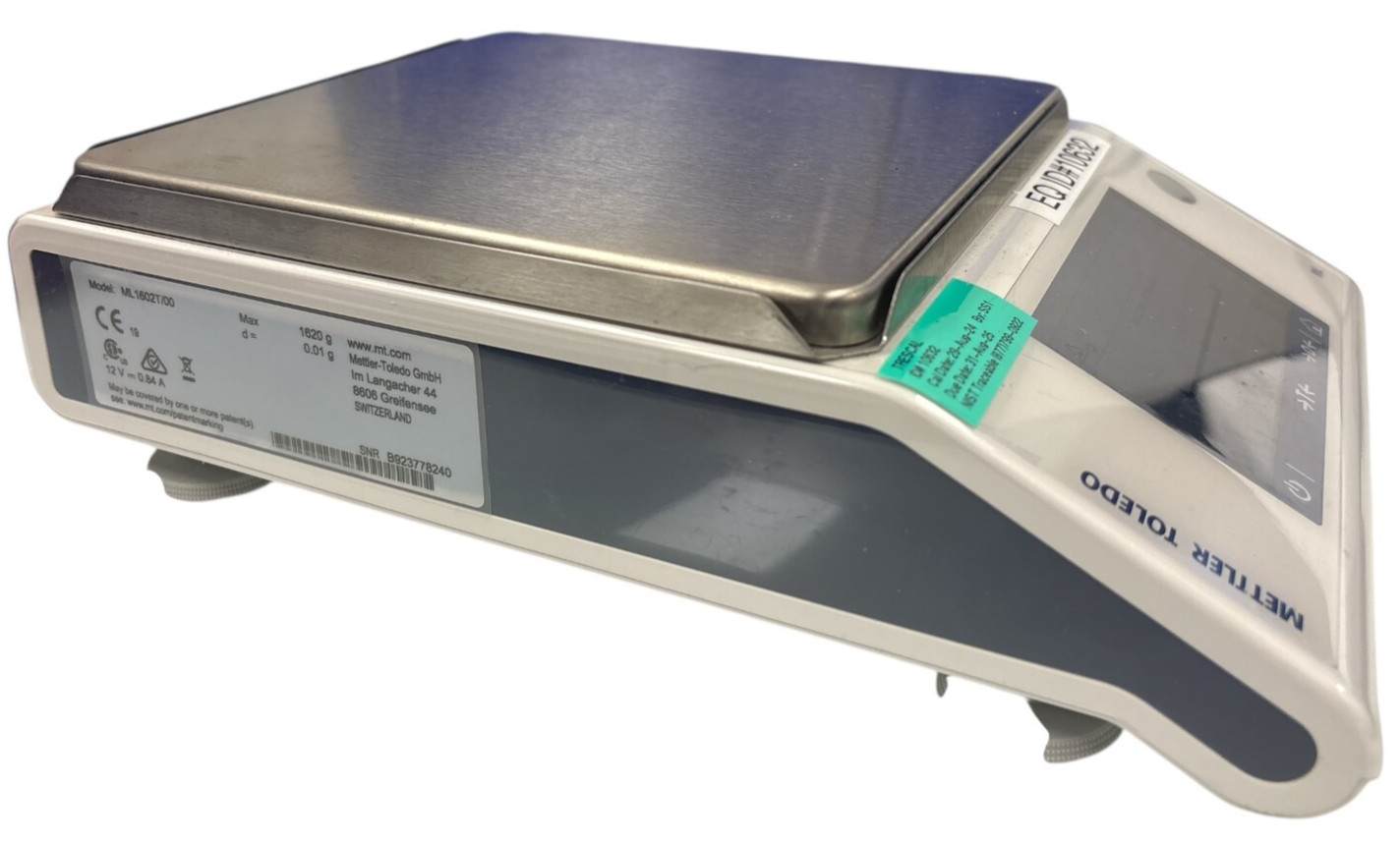 Mettler Toledo ML1602T/00 Precision Balance, 1620 g x 0.01 g